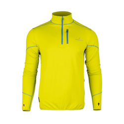 Bluza Męska  BERGSON SWIFTLAYER half zip VTX Dark Green/Lemon
