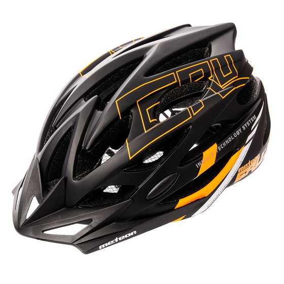 Kask rowerowy METEOR GRUVER IN MOLD czarno-pomarańczowy