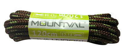 Trekkingowe sznurowadła Mountval 120cm brązowo zielone