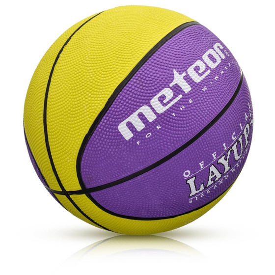 Piłka koszowa Meteor Layup r. 5 fioletowo/żółta