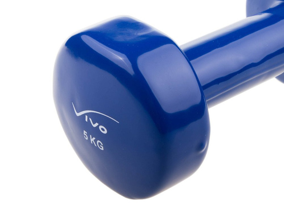 Hantel hantla winylowy VIVO 5kg  granatowy (1szt.)