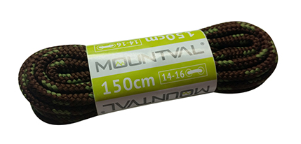 Trekkingowe sznurowadła Mountval 150cm brązowo zielone