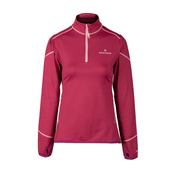 Bluza Damska  BERGSON SWIFTLAYER half zip VTX Anemone