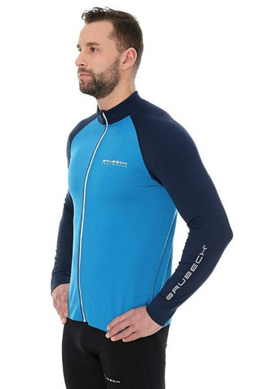 Męska bluza Brubeck Athletic LS14080 niebieski/granat