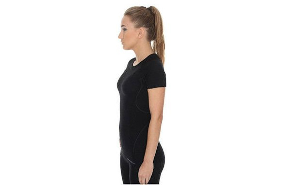 Damska koszulka termoaktywna BRUBECK Active Wool SS11700 czarna