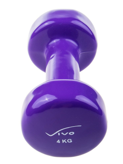 Hantel hantla winylowy VIVO 4kg purpurowy (1szt.)