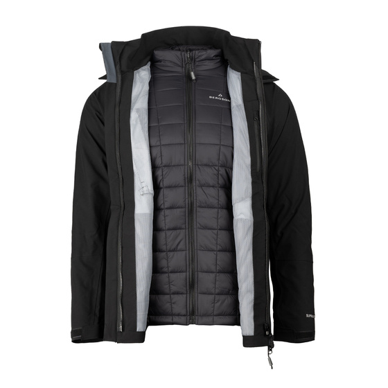 Kurtka Męska 3w1 BERGSON EVERFOLK 3in1 STX BLACK