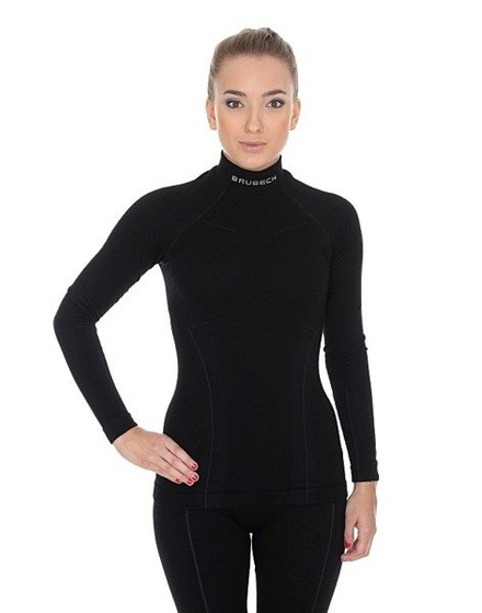 Damska bluza termoaktywna BRUBECK Wool LS11930 czarna