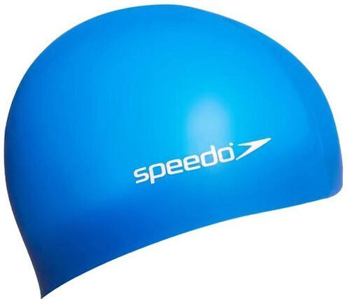 Czepek silikonowy  SPEEDO PLAIN FLAT SILICONE CAP JUNIOR blue/white
