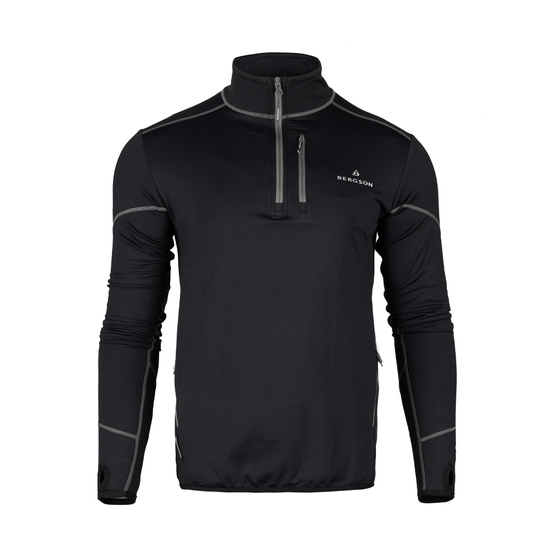 Bluza Męska  BERGSON SWIFTLAYER half zip VTX Black