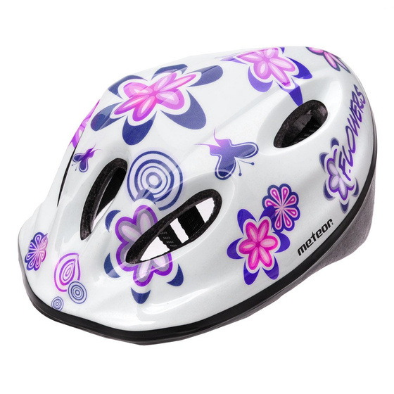 Kask rowerowy METEOR MV5-2 biały kwiaty