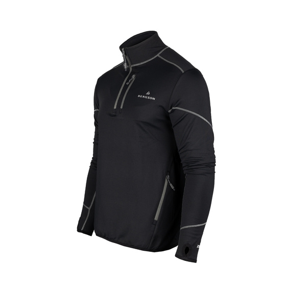 Bluza Męska  BERGSON SWIFTLAYER half zip VTX Black