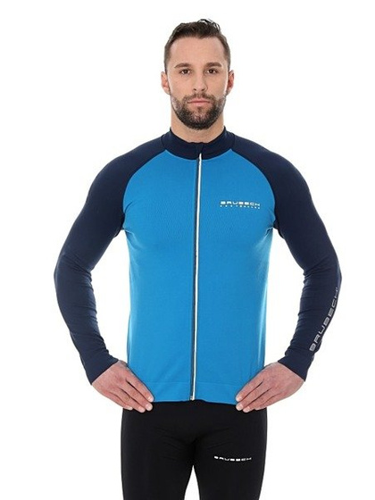 Męska bluza Brubeck Athletic LS14080 niebieski/granat