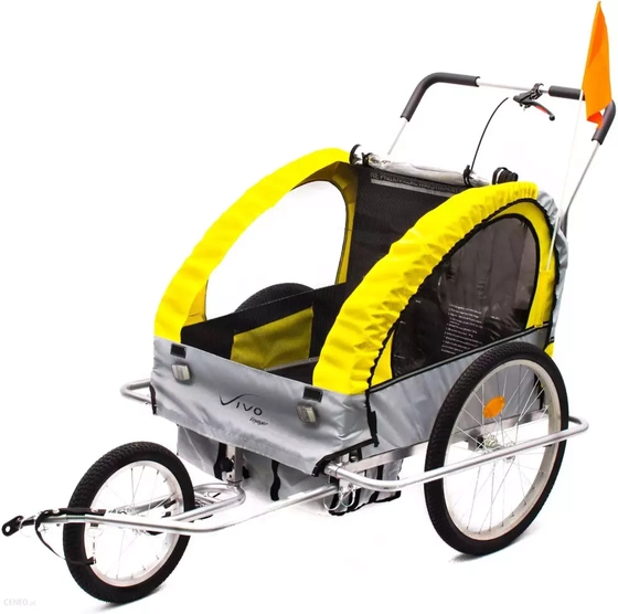 Przyczepka rowerowa VIVO VOYAGER BT-001 szaro-żółta