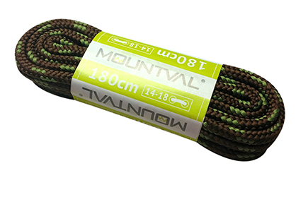 Trekkingowe sznurowadła Mountval 180cm brazowo zielone