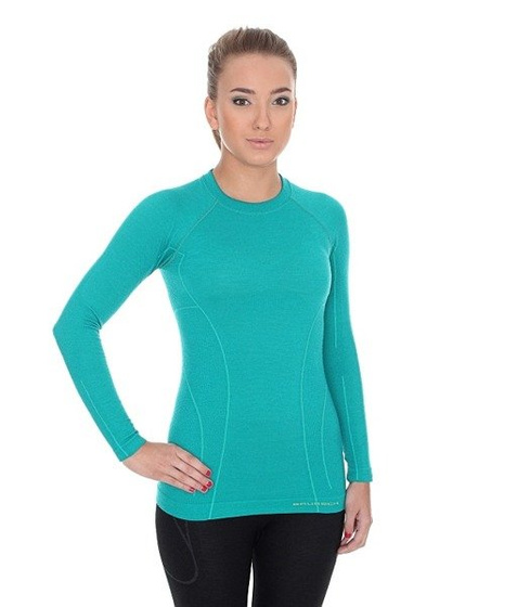 Damska koszulka termoaktywna BRUBECK Active Wool LS12810 szmaragd