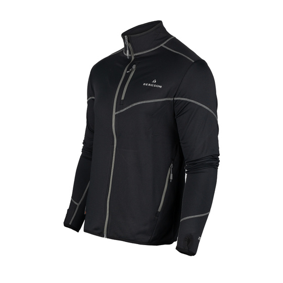 Bluza Męska  BERGSON SWIFTLAYER full zip VTX Black