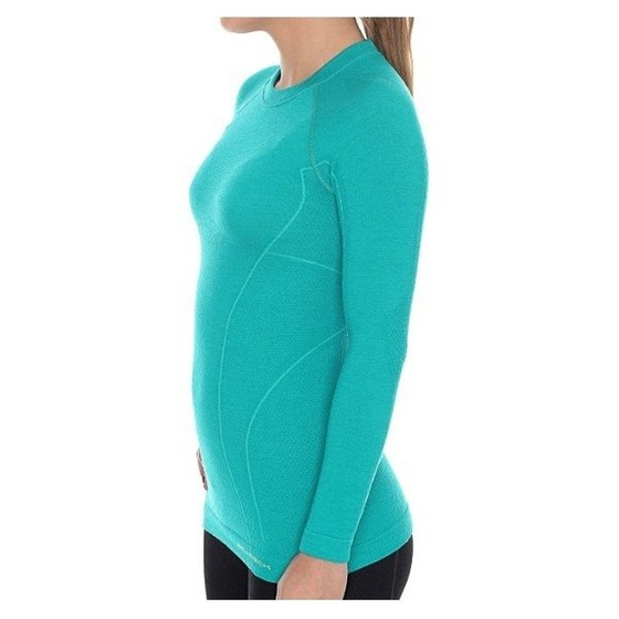Damska koszulka termoaktywna BRUBECK Active Wool LS12810 szmaragd