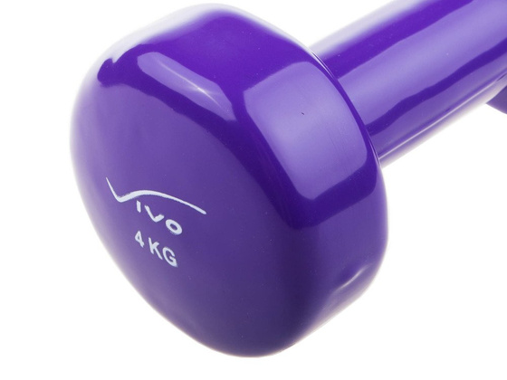 Hantel hantla winylowy VIVO 4kg purpurowy (1szt.)