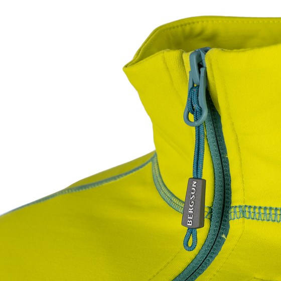 Bluza Męska  BERGSON SWIFTLAYER full zip VTX Dark Green/Lemon