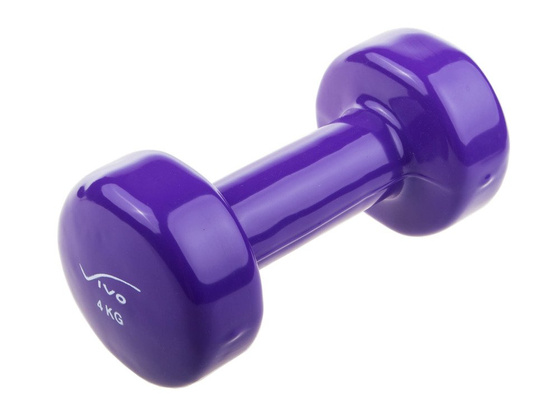 Hantel hantla winylowy VIVO 4kg purpurowy (1szt.)