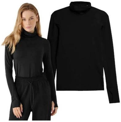 Damska koszulka longsleeve z golfem 4F H4Z21 TSDL015 czarna