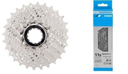 Zestaw SHIMANO kaseta zębatek 105 CS-5800 11-28T + Łańcuch CN-HG701 11 rz.1 16 ogniw