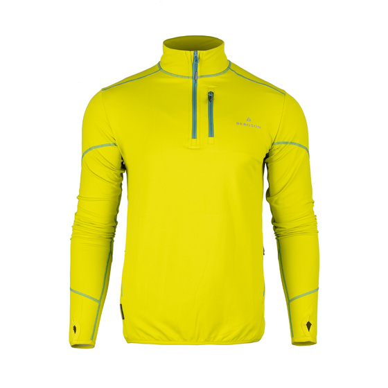 Bluza Męska  BERGSON SWIFTLAYER half zip VTX Dark Green/Lemon