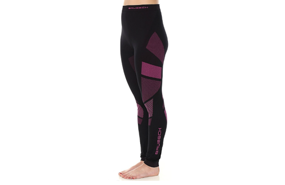 Damskie spodnie termoaktywne BRUBECK Dry LE11850 czarny/amarant