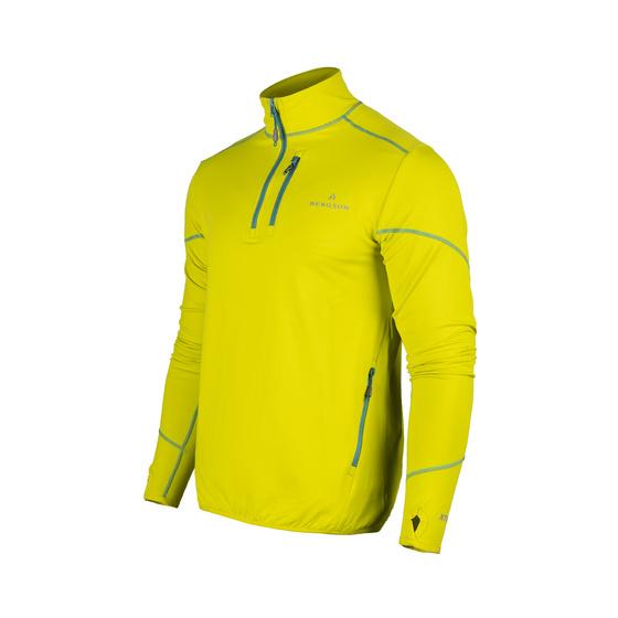 Bluza Męska  BERGSON SWIFTLAYER half zip VTX Dark Green/Lemon