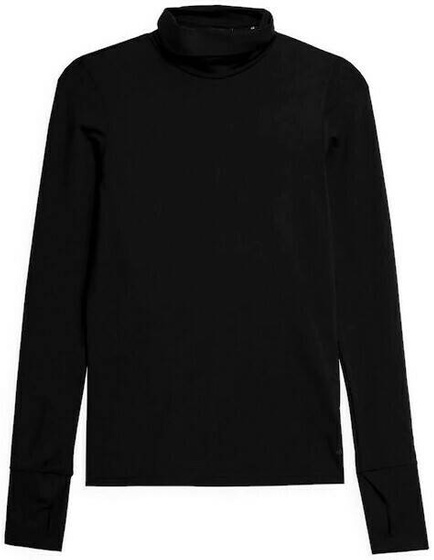 Damska koszulka longsleeve z golfem 4F H4Z21 TSDL015 czarna
