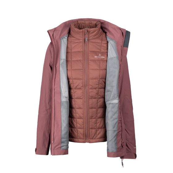 Kurtka Damska 3w1 BERGSON ALTIRA 3in1 STX Wild Ginger