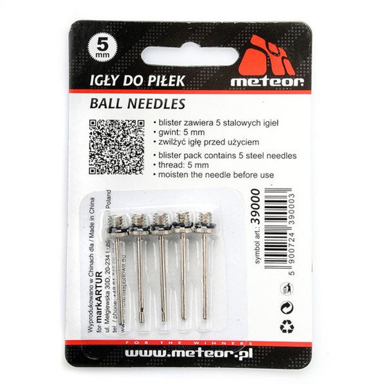 IGŁY DO PIŁEK 5 MM METEOR W BLISTRZE 5szt