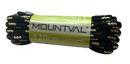 Trekkingowe sznurowadła Mountval 120cm czarno beżowe