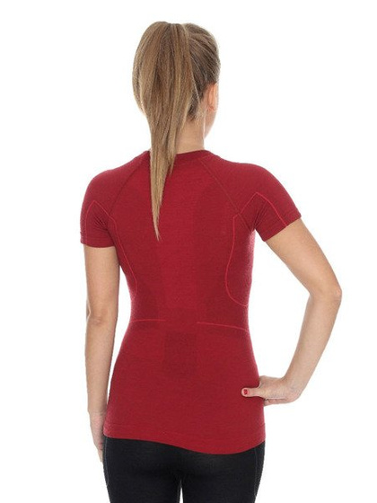 Damska koszulka termoaktywna BRUBECK Active Wool SS11700 burgund