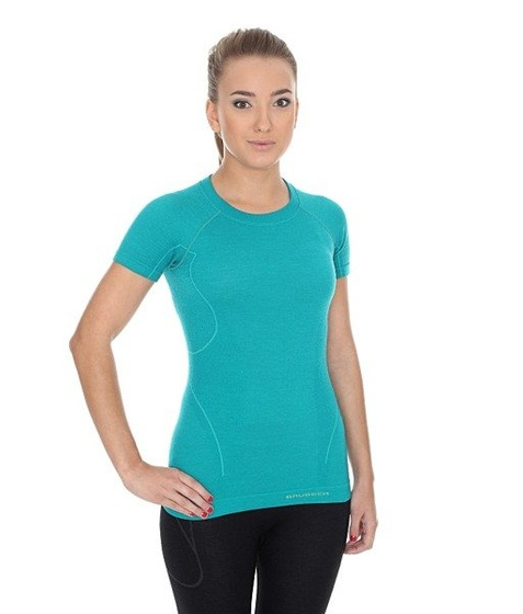 Damska koszulka termoaktywna BRUBECK Active Wool SS11700 szmaragd