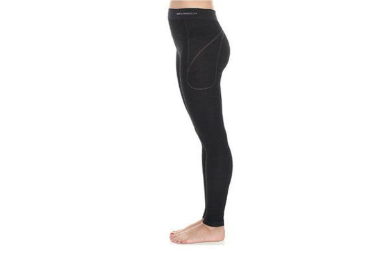 Damskie spodnie termoaktywne BRUBECK Active Wool LE11700 czarne