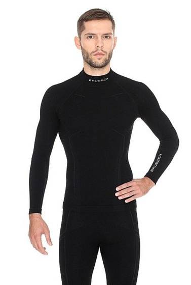 Męska bluza termoaktywna BRUBECK Wool LS11920 czarna