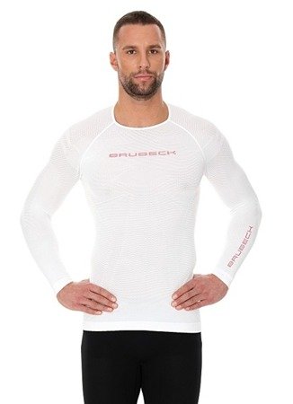 Męska koszulka termoaktywna BRUBECK 3D Run Pro LS13000 biała